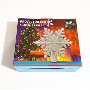 Yostyle Silver Snowflake LED Projecter Tree Topper
